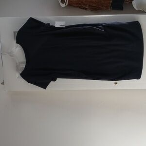 SONOMA Maternity Black Ruched Short Sleeve Casual Comfy Neutral Midi Dress XXL